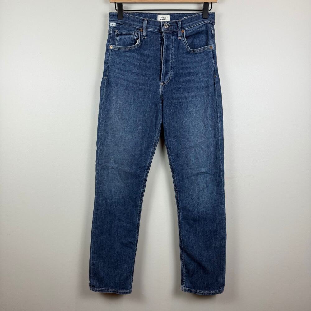 Citizens of Humanity Jolene Jeans Women 27 Blue Denim Button Fly Ankle Straight‎